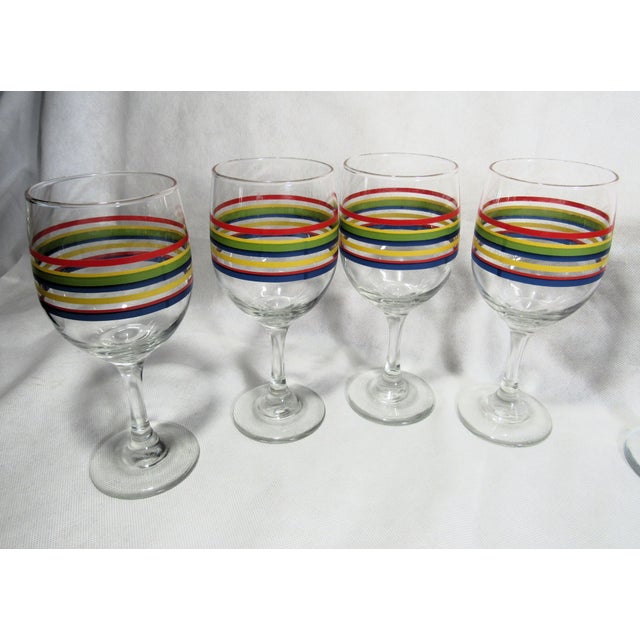 Fiesta Mambo stemmed glasses, 6 total, 2 water goblets and 4 wine glasses. Barely used , mostly just displayed. The are in...