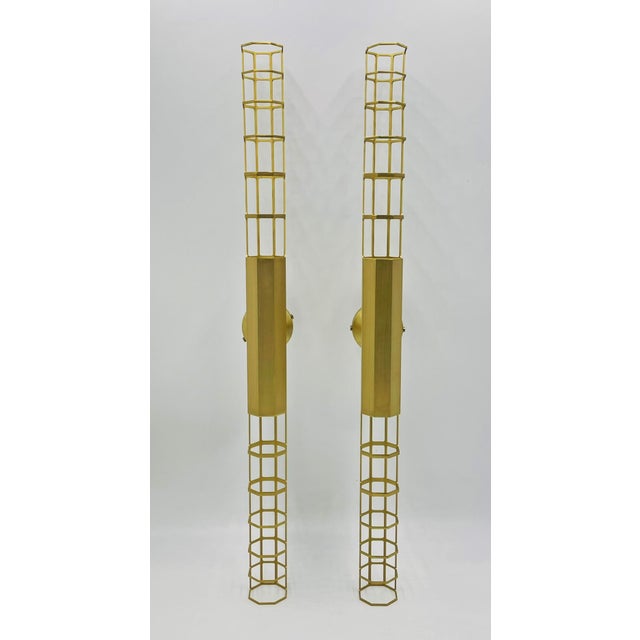 2020s Pair Baxter "Palomar" Brass Sconces by Pietro Russo, Italian Modern Lights For Sale - Image 5 of 18