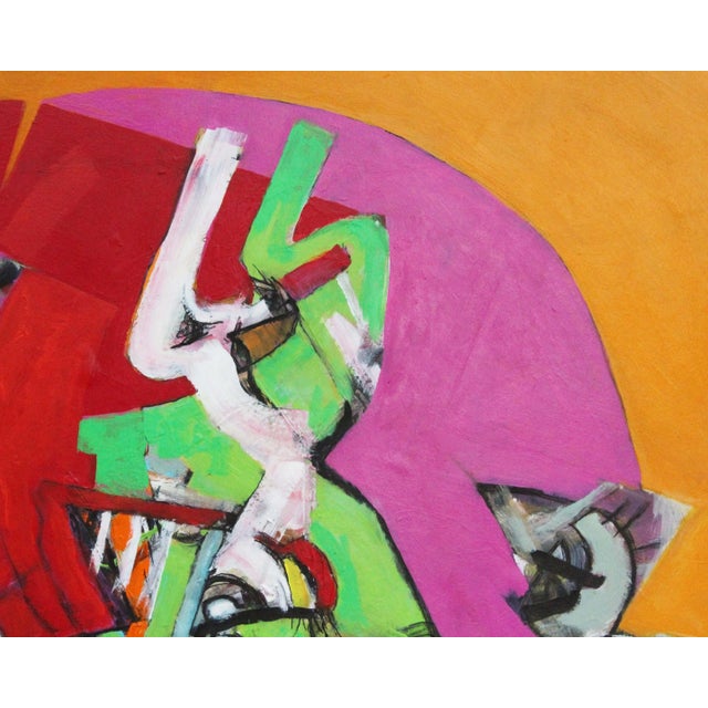 Orange Abstract Mixed Media Painting by James L. Bruch For Sale - Image 8 of 9