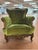 Wood Late 19th Century Victorian Walnut and Green Velvet King and Queen Chairs, Set of Two For Sale - Image 7 of 7