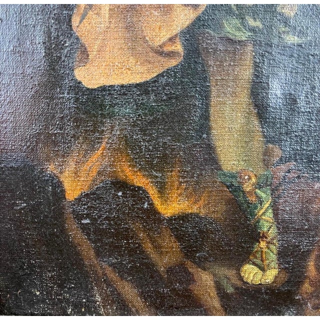 Blue After Guido Reni, "The Archangel Michael Defeating Satan" Oil on Canvas Painting For Sale - Image 8 of 12