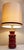 1970s German Red Ceramic Table Lamp with Cream Fabric Shade, 1970s For Sale - Image 5 of 7