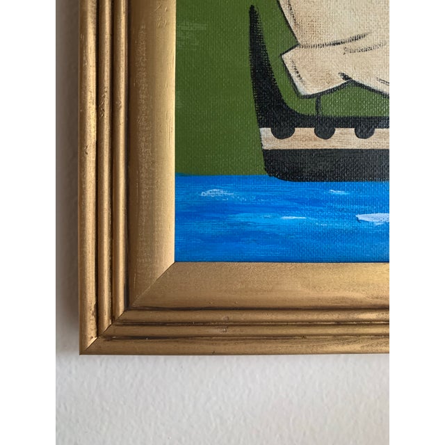 Contemporary Impressionist Style Seascape Painting on Canvas, Framed For Sale - Image 4 of 6