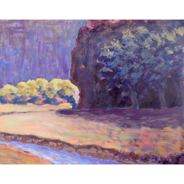 A River Runs Through It - Western Plein Aire Landscape in Acrylic on Board Expansive canyon landscape by California Plein...