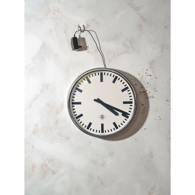 1960s Industrial Factory Wall Clock from Telenorma, Germany, 1960s For Sale - Image 5 of 17