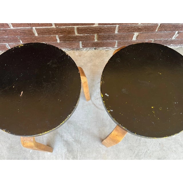 Pair of Vintage Model 60 Painted Stools Attributed to Alvar Aalto For Sale - Image 10 of 15