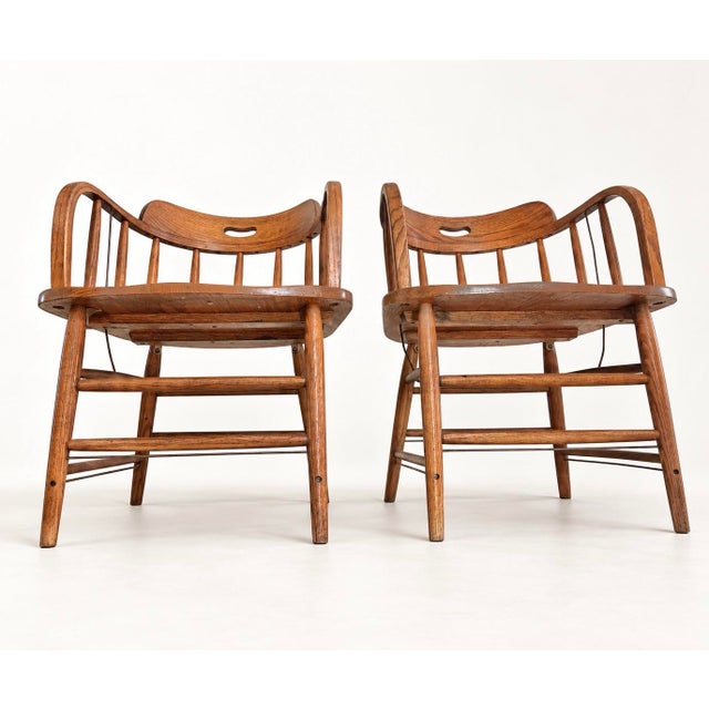 Mid-Century Modern Vintage Original Boling Chair Company Mid-Century Modern Barrel-Back Captain’s Chairs a Beautiful Matching Pair. For Sale - Image 3 of 7