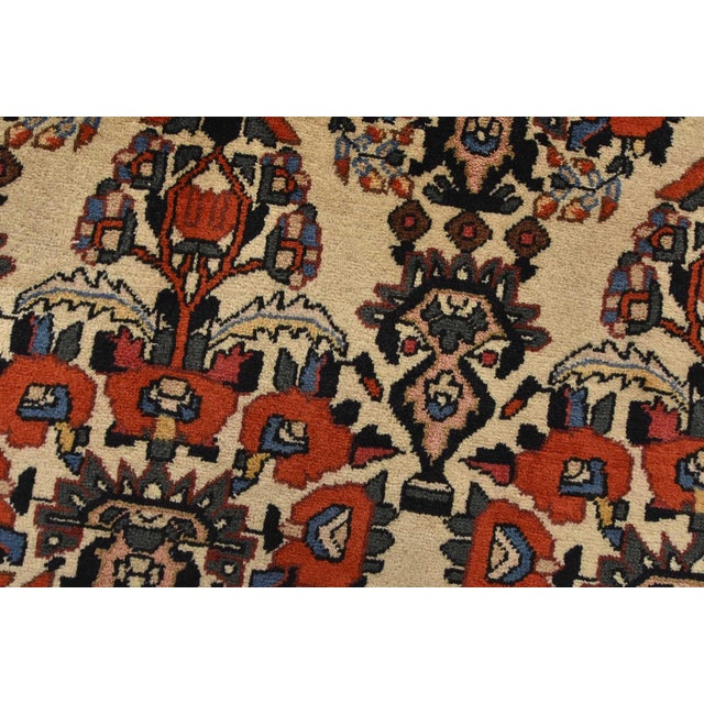Shahre Babak Rug 3’2” X 4′ Ivory Wool Vintage Traditional Hand-Knotted Carpet For Sale - Image 4 of 12