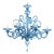 Venetian Blue Satin Murano Glass Chandelier by Simoeng For Sale
