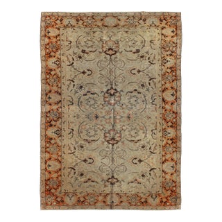Floral Antique Fine Weave Turkish Sivas Rug With Neutral Color Palette For Sale