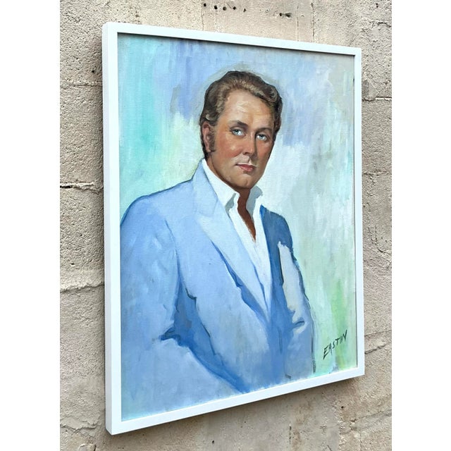 Vintage Boho Original Oil Portrait on Canvas For Sale - Image 9 of 9