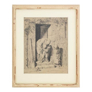 Jean Millet "La Precaution..." Cliche-Verre For Sale