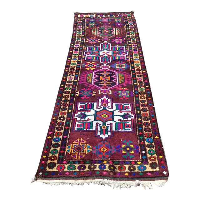 Kurdish Runner Rug - 121" X 39" For Sale