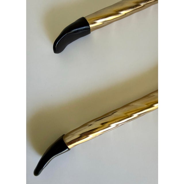 Pair of Vintage Gold-Plated Clothes Hangers, Attributed to Lee Rowan For Sale - Image 4 of 6