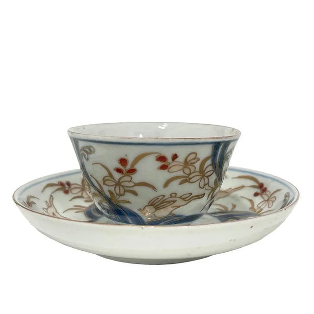 18th Century Japanese porcelain tea cups and saucers 18th Century Japanese porcelain tea cups and saucers with a scene of...