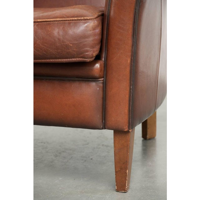 English Style Club Chair in Sheepskin Leather For Sale - Image 13 of 14