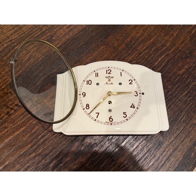 1930s 1930s German Mauthe Art Deco Glazed Ceramic Wall Clock For Sale - Image 5 of 16