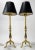 French Provincial Vintage Brass Tripod Slipper Footed Buffet Table Lamps, a Pair For Sale - Image 3 of 7