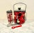 Mid Century Modern Vintage Red Bar Set For Sale - Image 4 of 5