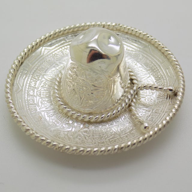 1970s Vintage Mexican Handmade 925 Sterling Silver Sombrero, 1970s For Sale - Image 5 of 13