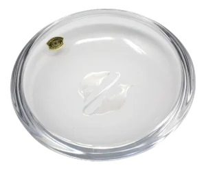 Vintage Double Fish Pisces Crystal Ashtray or Catchall Dish by Val St.Lambert