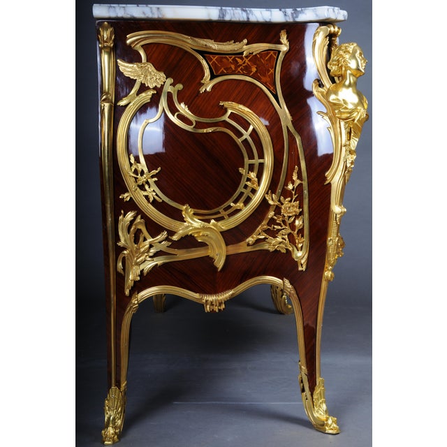 20th Century Chest of Drawers in Oak with Gilt Bronze after Linke For Sale - Image 10 of 18