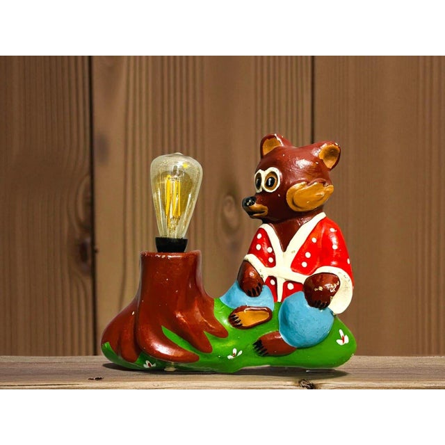 Vintage Metal Bear Nursery Wall Sconce, USSR, 1990s For Sale - Image 9 of 9