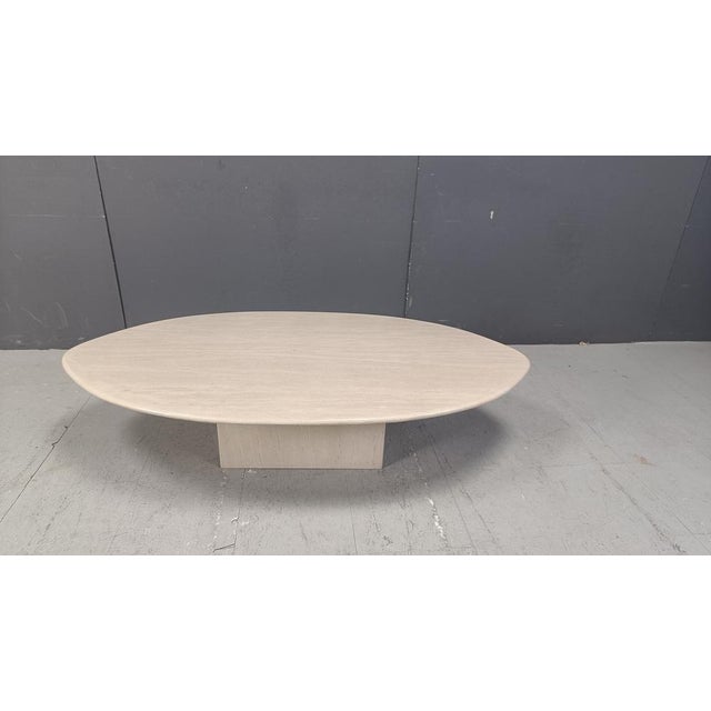 Vintage Oval Travertine Coffee Table, 1970s For Sale - Image 10 of 10