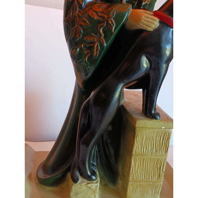 Vintage Mid 20th Century Stately Standing Black Panther Lamp Continental Art Co For Sale - Image 10 of 10