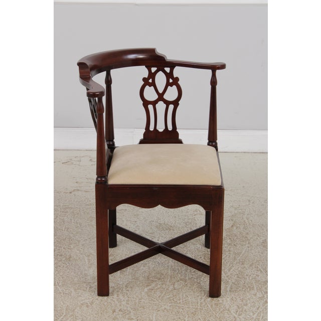 Chippendale Hickory Chair Mahogany Chippendale Style Corner Chair For Sale - Image 3 of 15