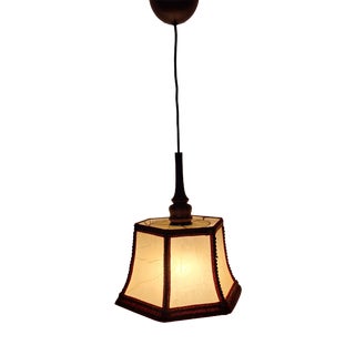 Vintage Hanging Lamp in Beechwood by Aro-Leuchten, 1970s For Sale