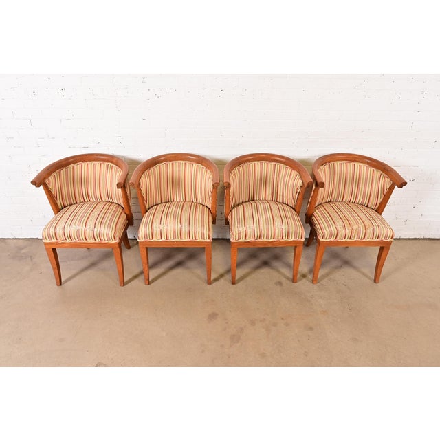 A gorgeous set of four Mid-Century Modern sculptural armchairs or dining captain chairs By Harold Schwartz for Romweber...