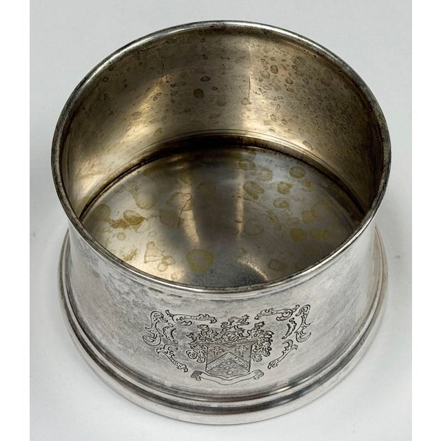 French Country Vintage Silver Tone Wine Bottle Coaster For Sale - Image 3 of 7