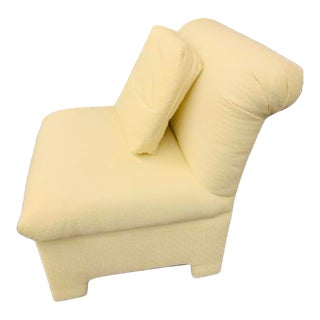 Late 20th Century Vintage Art Deco Style Ivory Slipper Chair For Sale