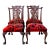 Vintage Hand Carved Chippendale Dining Chairs in 80s Yves St Laurent Printed Velvet - Set of 4 For Sale