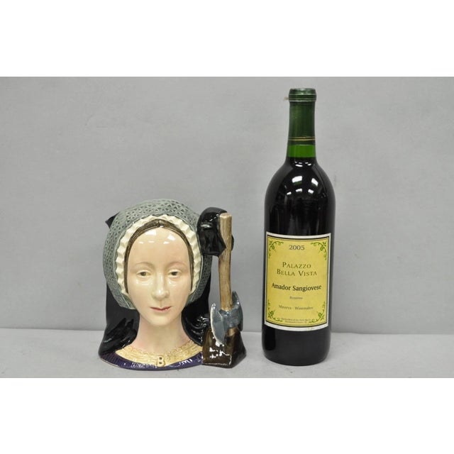 Vintage 1975 Royal Doulton Large "Ann Boleyn" D6644 Porcelain Limited Edition Toby Character Jug Mug with Axe Handle....