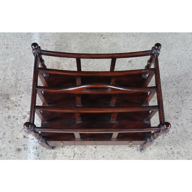 Mid 20th Century English Georgian Style Mahogany Canterbury Magazine Rack Stand 19" For Sale - Image 6 of 18