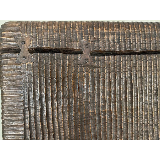 Andrianna Shamaris Impressive Hand Carved Espresso Stained Teak Wood Bench For Sale - Image 12 of 18