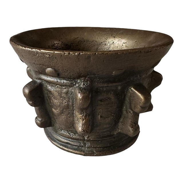 Antique Heavy Cast Bronze/Brass Mortar – Apothecary Collectible XVIII Century For Sale