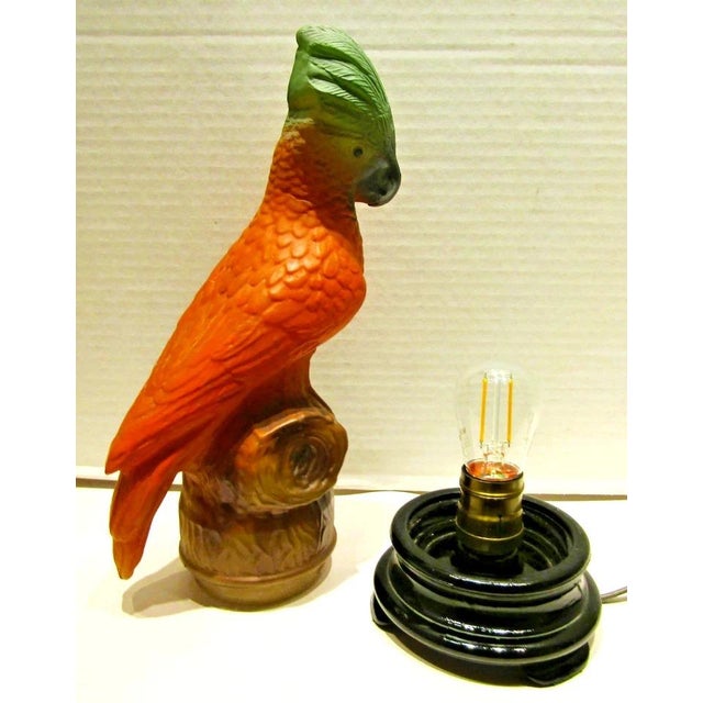 Rare Original Tiffin Art Deco Glass Parrot Table Lamp Circa 1930s For Sale - Image 13 of 13