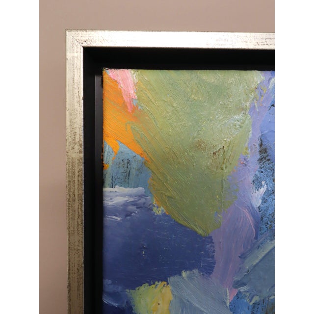 Mid-Century Modern 'Blue Interlude' Vintage Swedish Original Abstract Oil Painting, Framed For Sale - Image 6 of 13