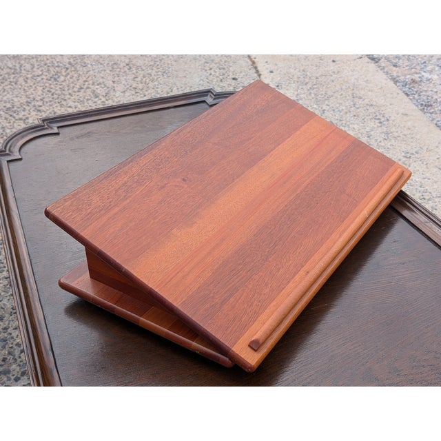 Danish Handcrafted Mid-20th Century Solid Teak Book Cradle / Book Stand For Sale - Image 4 of 7