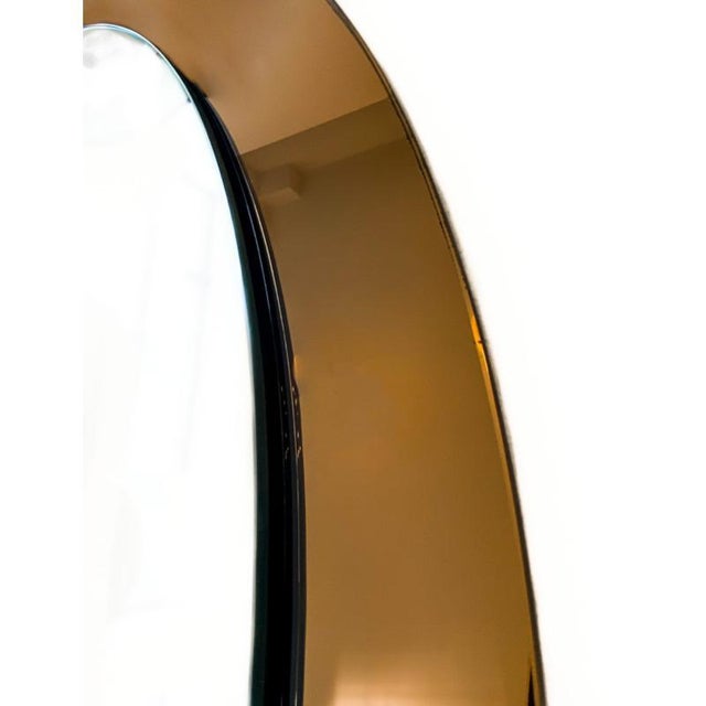 Brown Oval Glass Wall Mirror For Sale - Image 8 of 11