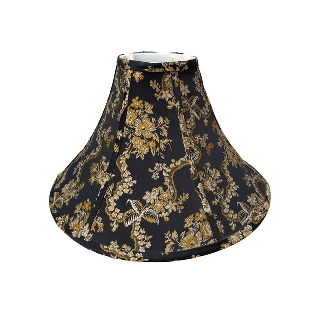 Chinoiserie Pagoda Style Black & Gold Chinoiserie Lamp Shade, Hollywood Regency, Mid 20th Century For Sale - Image 3 of 6