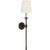 Chapman & Myers for Visual Comfort Signature Classic 27" Tail Sconce in Bronze with Linen Shade For Sale