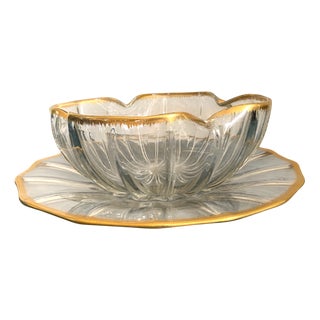 Antique Crystal Cup and Tray Service from Daum Nancy, 1800s, Set of 2 For Sale