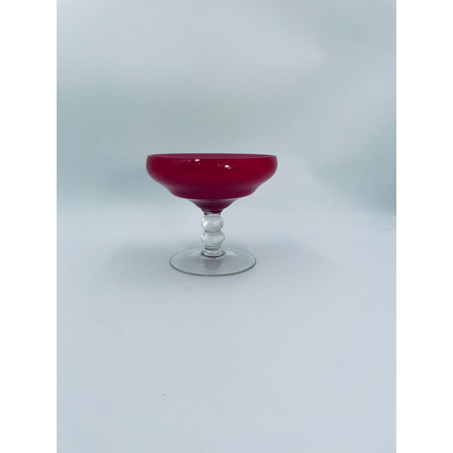 Glass Vintage Red Glass Goblet, 1975 For Sale - Image 7 of 7