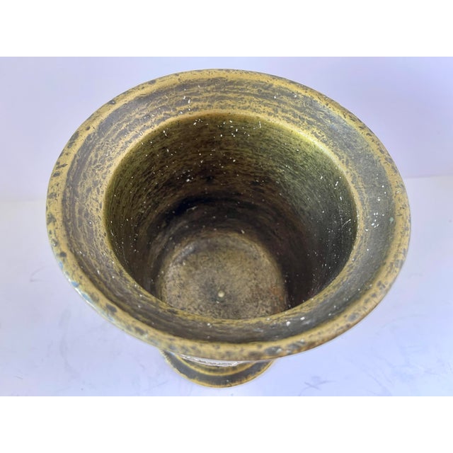 Antique Solid Brass Mortar and Pestle For Sale In Dallas - Image 6 of 8