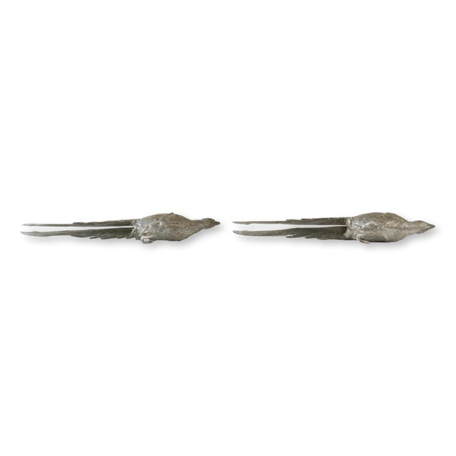 Early 20th Century Vintage French Pheasant Table Ornaments, a Pair For Sale - Image 5 of 6