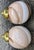 Rare matching pair of mid-century Italian lamps designed by Dino Martens for Toso. Hand-blown Murano glass spherical...